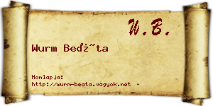 Wurm Beáta névjegykártya