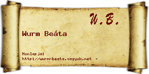 Wurm Beáta névjegykártya